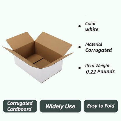 CRUGLA 40 Pack 10x7x4 Shipping Boxes, Small White Mailing Boxes - size: 10x7x4 Inch 40 Pack
