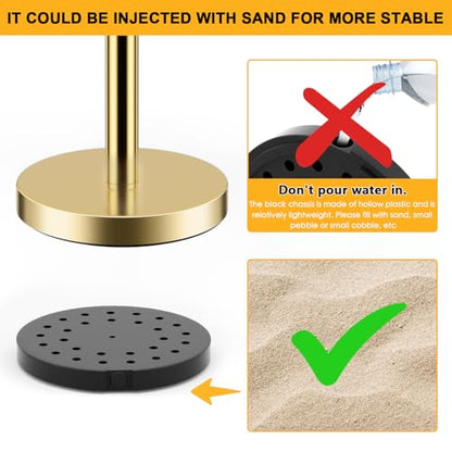 LOVMOR 12Pcs Gold Stanchion Posts Queue with 8pcs Red Velvet Rope, Crowd Control Barriers Queue Line Rope, Crowd Control Stanchion for Party Supplies - color: Gold-12pack