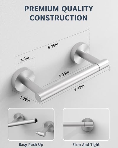 RARXTR Bathroom Toilet Paper Holder Wall Mount SUS304 Stainless Steel Double Post Pivoting Toilet Paper Roll Holder Wall Mounted for Bathroom RV Commercial Toilet Tissue Dispensers, Brushed Nickel - color: Brushed Nickel