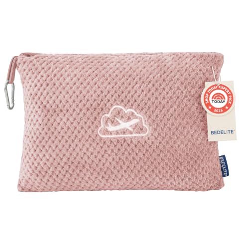 BEDELITE Travel Blanket with Bag, Jacquard Fleece Blanket 65"x40", Pink - color: Pink