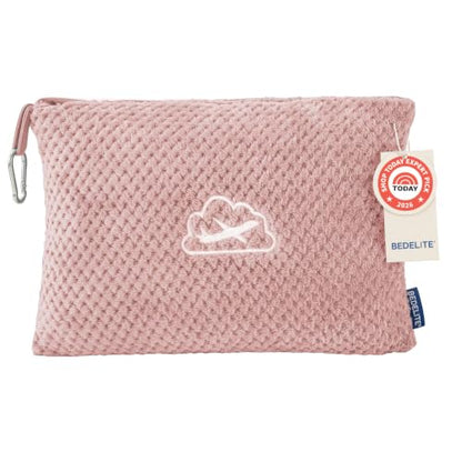 BEDELITE Travel Blanket with Bag, Jacquard Fleece Blanket 65"x40", Pink - color: Pink