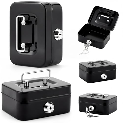 Reallnaive Metal Box for Gambler with 2 Keys Portable Safe Casino Pocket Sized Casino Cash Drop Box Metal Bank Stops the Addictive Urge