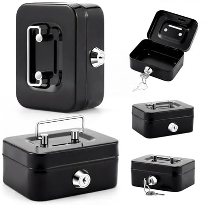 Reallnaive Metal Box for Gambler with 2 Keys Portable Safe Casino Pocket Sized Casino Cash Drop Box Metal Bank Stops the Addictive Urge