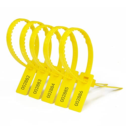 Heavy Duty Plastic Security Seal Self Locking Tamper Evident Shipping Tags 337 mm 13.2" (Yellow 500 PCS) - color: Yellow, size: 500 PCS