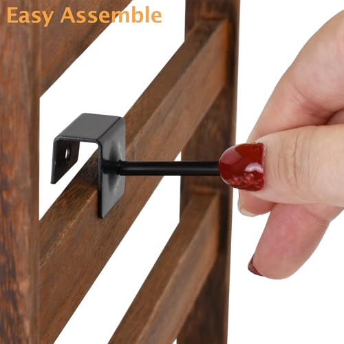 Ikee Design 5 Tiers Wood Rotating Jewelry Earring Display 42 Hooks - color: 4 side, Brown, 42 hooks