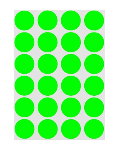 ChromaLabel Fluorescent Green Dot Stickers, 3/4 Inch, 1008/Pack - color: Fluorescent Green