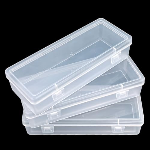 Goodma 8 Pieces Rectangular Empty Mini Clear Plastic Organizer Box - size: 165 x 65 x 35 mm