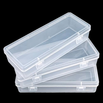 Goodma 8 Pieces Rectangular Empty Mini Clear Plastic Organizer Box - size: 165 x 65 x 35 mm