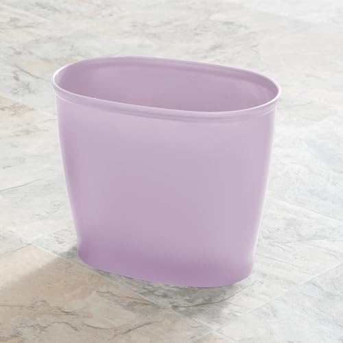 iDesign Slim Plastic Bathroom Trash Can, Purple - color: Wisteria, style: Pack of 1
