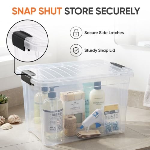 Superio 8.7 Quart Clear Plastic Storage Boxes with Lids, Stackable Organizer Containers, BPA-Free Storage Bins for Home, Office, School & Dorm, 2 Pack - size: 8.7 Quart