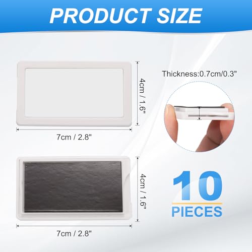 uxcell 10 Pcs Magnetic Label Holders, 2.8 x 1.6 Inch Data Card Holder with Paper Cards and Protective Films for Shelf White Board Toolbox Metal Wall Cabinet Drawer, White - color: White, size: 2.8 x 1.6 Inch