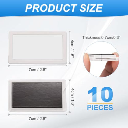 uxcell 10 Pcs Magnetic Label Holders, 2.8 x 1.6 Inch Data Card Holder with Paper Cards and Protective Films for Shelf White Board Toolbox Metal Wall Cabinet Drawer, White - color: White, size: 2.8 x 1.6 Inch