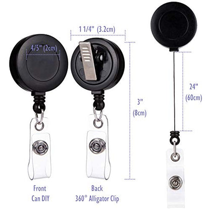 QREEL Badge Reel, ID Badge Holder Retractable Clip, Black, Bulk 100 Pack - color: Black, size: 100 Pack