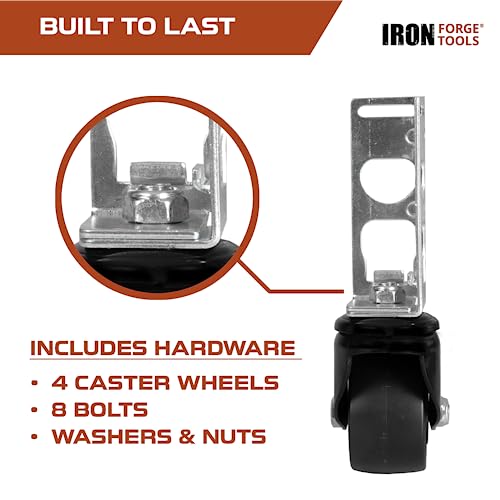 Iron Forge Tools Rolling Storage Rack Caster Wheels, Set of 4-3 Inch - size: 3 Inch - 1360 lb Capacity