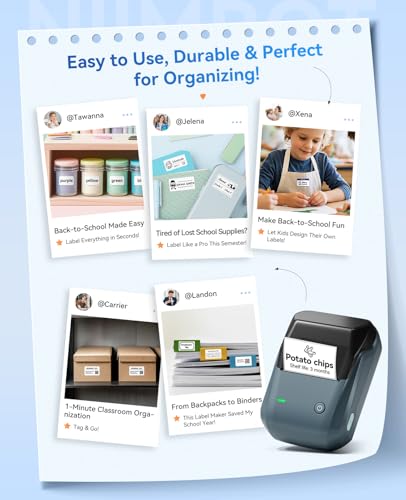 NIIMBOT B1 Label Maker, 2Inch Bluetooth Label Printer for Home, Blue - color: Blue, size: Printer+Tape