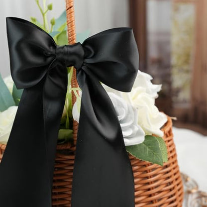 Black Double-Faced Satin Ribbon, 3 Inch x 10 Yards - color: Black