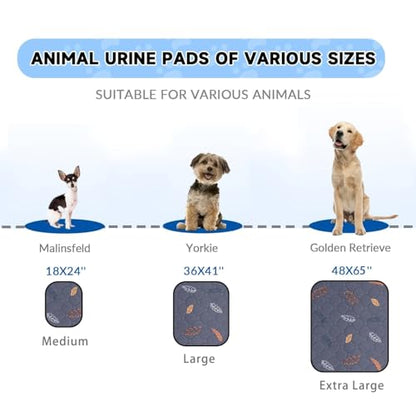 2'Pcs Washable Pee Pads, Reusable Puppy Pet Training Pads, Waterproof Dog Crate, Whelping Pad, Non-Slip Protects Against Urine Leakage Deep Grey Extra Large - color: Deepgrey, size: Extra Large