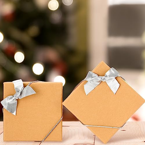 60 Pcs Elastic Bows for Gift Boxes Wrapping 15.74 Inches - color: Silver