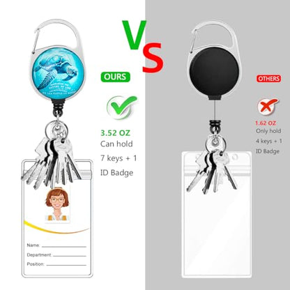 Cute Sea Turtle ID Badge Holder with Lanyard and Retractable Badge Reel - color: Sea Turtle