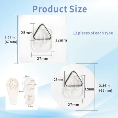 Adhesive Picture Hangers, Invisible Wall Hangers for Plates Frames Decor