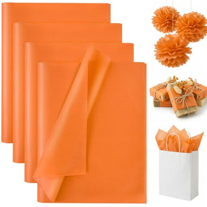 Koogel 330 Sheets Orange Tissue Paper Bulk - color: Orange