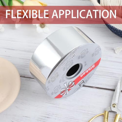 Shiny Waterproof Ribbon,Curling Ribbon for Gifts Package Wrapping,Crafting. (Silver, 2inch x 100yards) - color: Silver, size: 2inch x 100yards