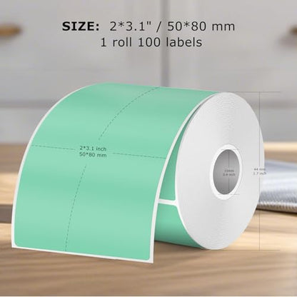 Direct Thermal Label Green 1.96 x 3.12 Inch for M110 M120 M220 M221 - color: Green, size: 2 X 3.12 Inch