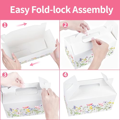 25 PCS Wild Flower Gift Boxes, Spring Party Favor Treat Birthday Candy Box