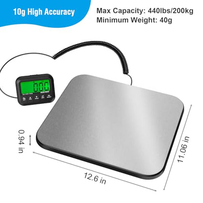 GRAM PRES Shipping Scale, 440 lbs/10g Highly Accurate Postal Scale