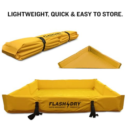 FLASHDRY Portable Spill Containment Berm, Folding Duck Pond, 4'' x 4'' - color: Yellow