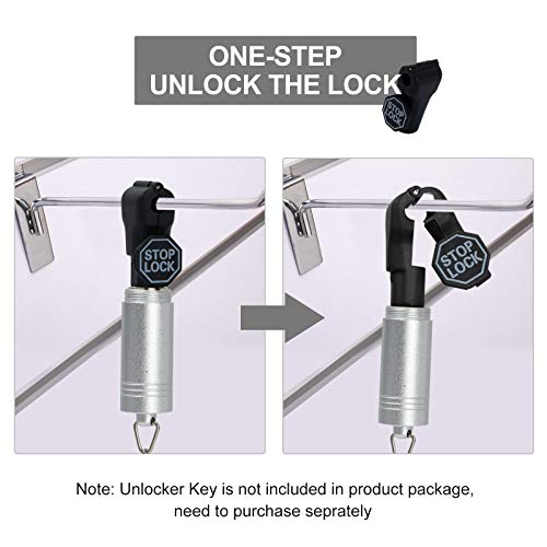200Pcs Black Peg Hook Security Stop Lock 6mm for 4.5-5.9mm Pegboard - color: Black