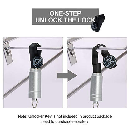 200Pcs Black Peg Hook Security Stop Lock 6mm for 4.5-5.9mm Pegboard - color: Black