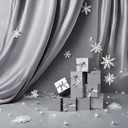 Gift Box with Lid & Ribbon for present, 12pcs, Silver, 4"×4"×4" - color: Silver, size: 4 x 4 x 4 Inch