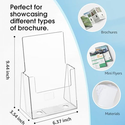 MaxGear Acrylic Brochure Holder, 6 x 9 Inch Countertop Display, 2 Pack - size: 6"x9"-Square Corner Version
