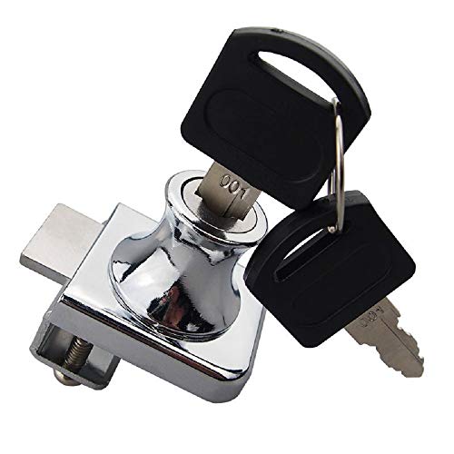 2 Pack Single Swing Glass Cabinet Showcase Door Lock Chrome Plated Display Glass Cabinet Lock Separate Keys, Model 407 - size: Single door