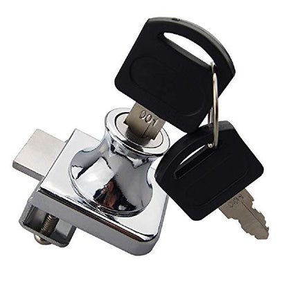 2 Pack Single Swing Glass Cabinet Showcase Door Lock Chrome Plated Display Glass Cabinet Lock Separate Keys, Model 407 - size: Single door