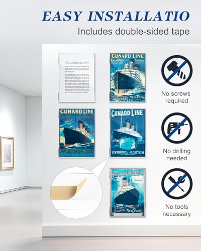 8 Pack 5 x 7" Acrylic Sign Holder Wall Mount, Clear Acrylic Wall Frame - size: 5 x 7