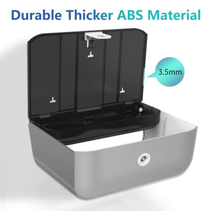 modunful Trifold Hand Towel Dispenser for Bathroom -Wall Mount with No-Hole - color: D-23 Sliver