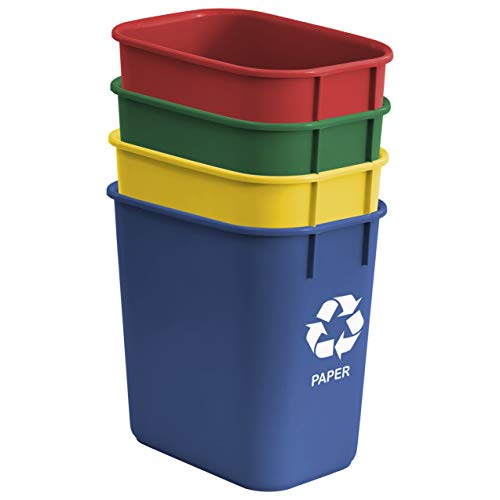 Acrimet Recycling Wastebasket Bin, 3.25 Gal / 13 Qt, 4-Pack