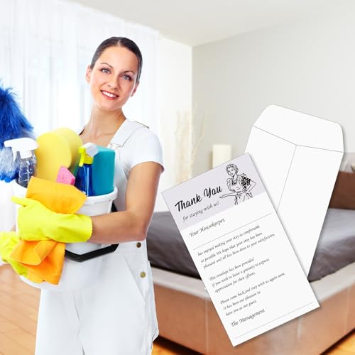 Geyee 100 Pack Housekeeping Thank You Tip Envelopes