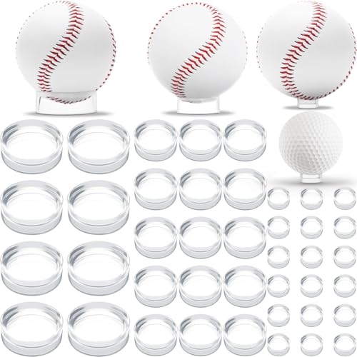 120 Pcs Baseball Holder Ring Stand 0.6/1.22/1.77 Inch Round Acrylic Stands, Small Display Stand Ring Clear Sphere Holder for Small Balls, Baseball, Golf Ball, Crystal Ball, Egg Stand, Marble, Softball - size: Stand: 0.6 1.22 1.77 in-120 pcs