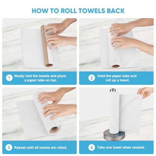 AIDEA Microfiber Cleaning Cloth Roll-75PK, Reusable Paper Towels,11.5×11.5" - color: White