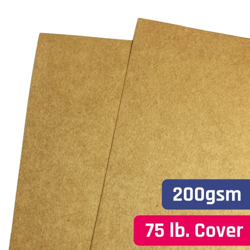 50 Sheets, Brown Kraft Cardstock, 200 GSM (75 lb. Cover), 8.5 x 11 inches - size: 50 Sheets