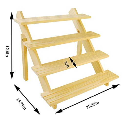 Display Riser, Earring Display Stands,Organizer For Vendor(4tier) - color: Log-4tier
