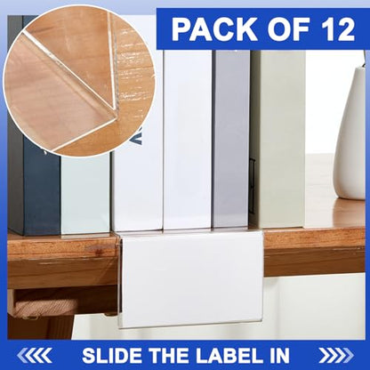 Feifeiya 12 Pcs Acrylic Shelf Talkers 5" x 3", Side Load Label Holders - size: 5" x 3"