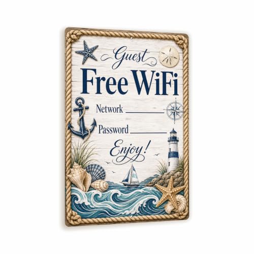 Free WiFi Coastal Business Sign - style: Free WiFi