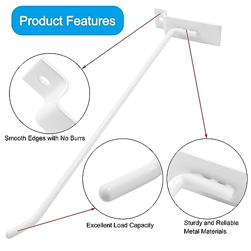 Waziaqoc Slatwall Hooks, White, 10 Inch, 32PCS - size: 10 Inch