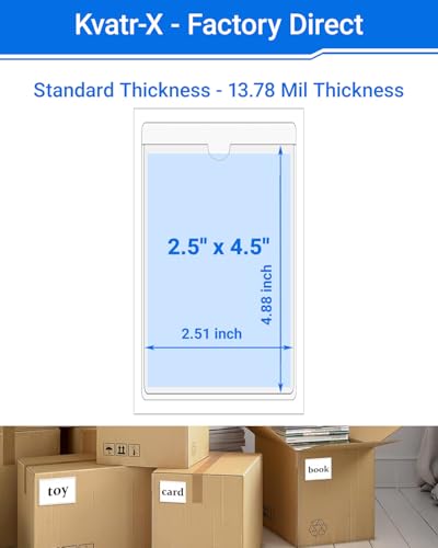 20 PCS Clear Self Adhesive Plastic Label Pockets, Top Loading Business & Library Index Card Holders, Peel and Stick Sleeves for Storage Bins, Totes, Binders and Drawers (2.5 x 4.5 Inch) - size: 2.5" x 4.5", style: Vertical