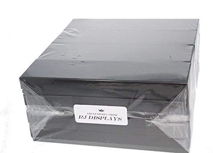 RJ Displays 20 Pack Cotton Filled Matte Black Color Cardboard Paper Jewelry Bracelet, Watch, Necklace, Jewelry Set, Gift Retail Packaging Box Size-8" x 2" x 1" inches #82