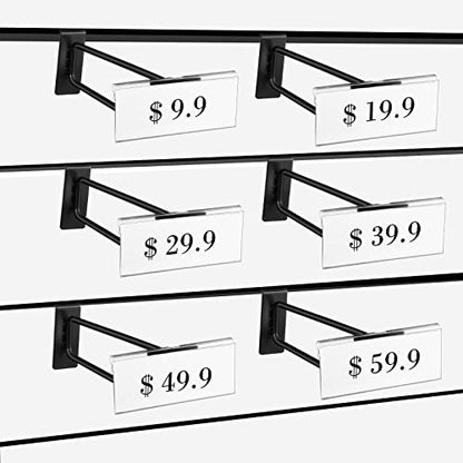 Oudain 8 Inch Slatwall Hooks with Label Holder,25 Pcs